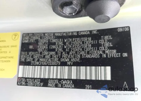 2007 Lexus Rx 350 из США, поврежденный, VIN 2T2HK31U67C030079